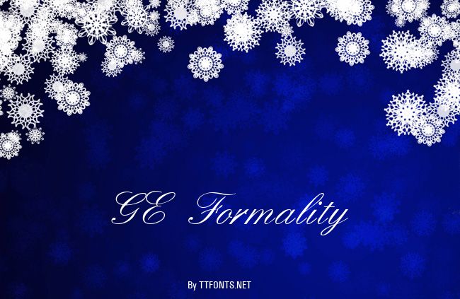 GE Formality example
